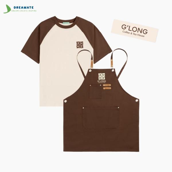 Áo thun raglan & tạp dề dài đồng phục
