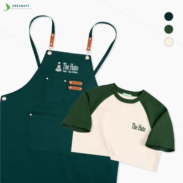 Áo thun raglan & tạp dề dài đồng phục