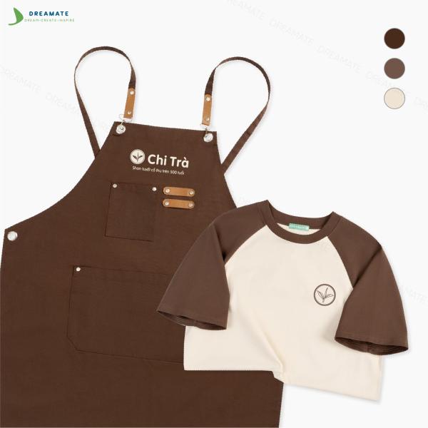 Áo thun raglan & tạp dề dài đồng phục