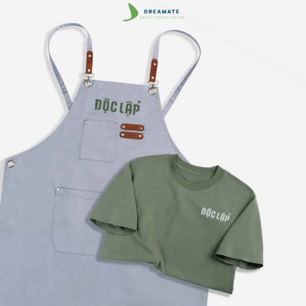 Áo thun trơn & tạp dề dài đồng phục