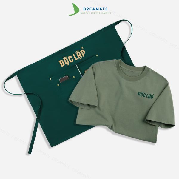 Áo thun trơn & tạp dề ngắn đồng phục