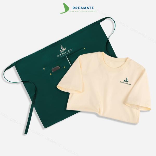 Áo thun trơn & tạp dề ngắn đồng phục