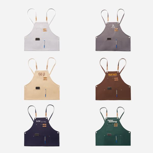 Tạp dề kaki dài đồng phục quán cafe - nhà hàng - khách sạn- Dreamate