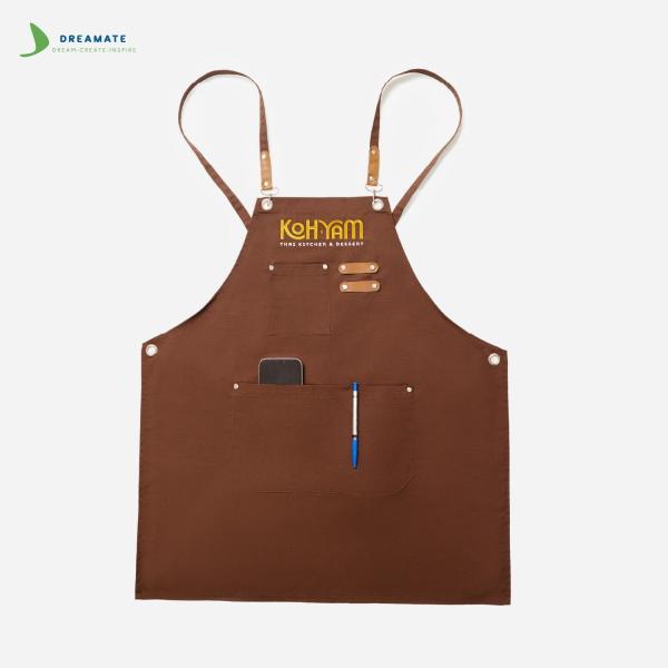 Tạp dề kaki dài đồng phục quán cafe - nhà hàng - khách sạn- Dreamate
