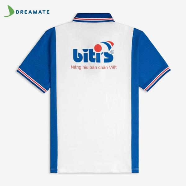 Áo polo đồng phục xanh trắng Biti’s
