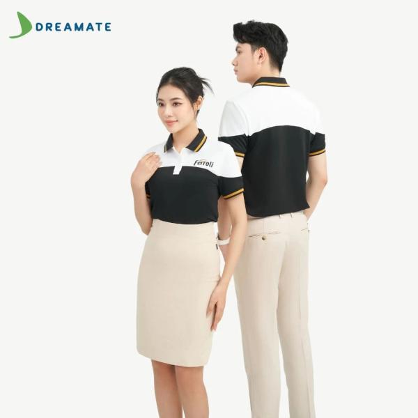 Áo polo đồng phục đen trắng Ferroli
