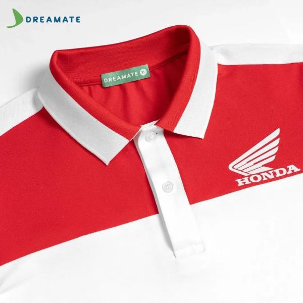 Áo polo đồng phục đỏ trắng Honda