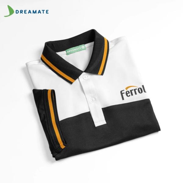 Áo polo đồng phục đen trắng Ferroli