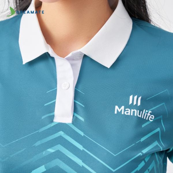 Áo đồng phục team building Manulife xanh trắng