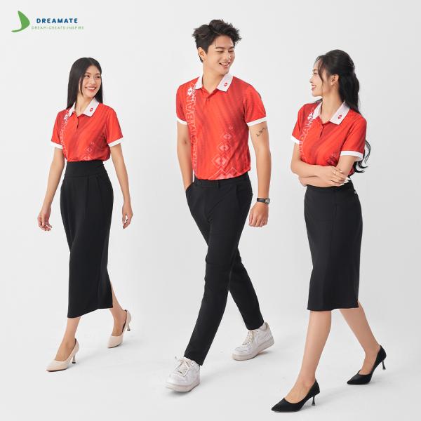 Áo đồng phục team building Techcombank đỏ trắng