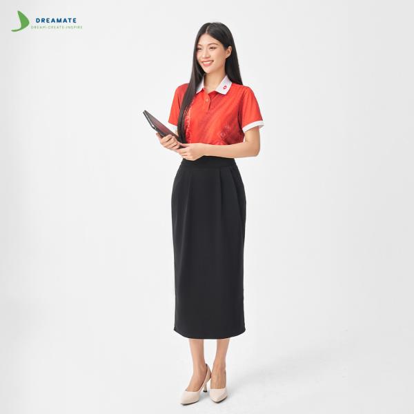Áo đồng phục team building Techcombank đỏ trắng