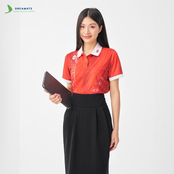Áo đồng phục team building Techcombank đỏ trắng