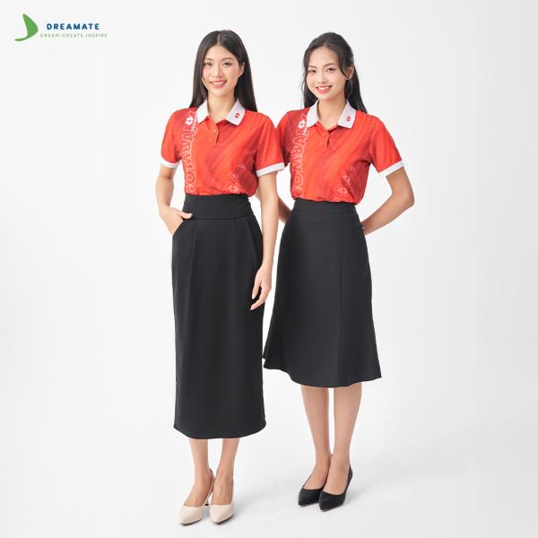 Áo đồng phục team building Techcombank đỏ trắng