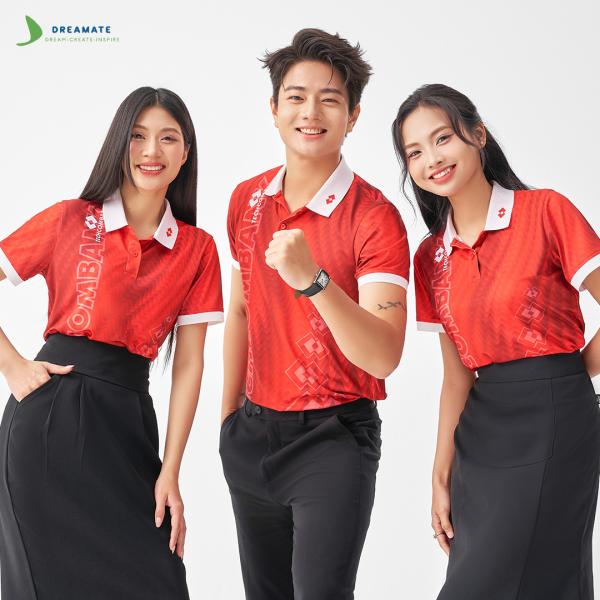 Áo đồng phục team building Techcombank đỏ trắng