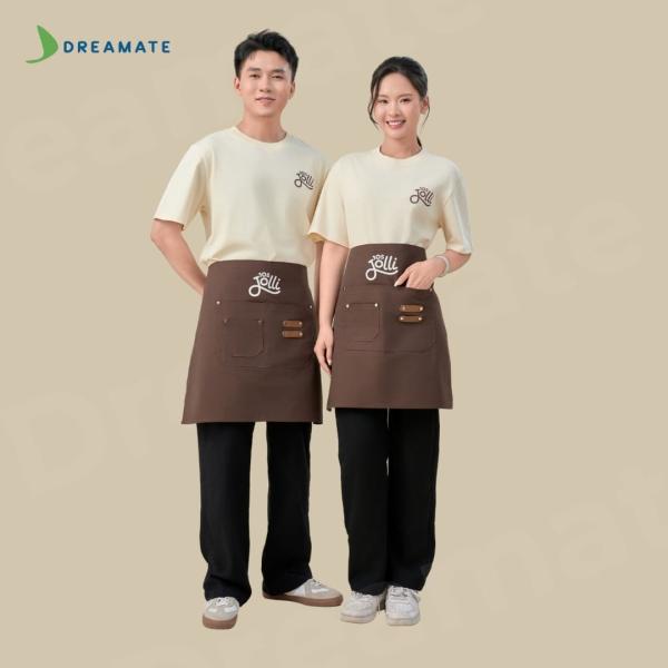 BST Áo thun trơn x tạp dề ngắn