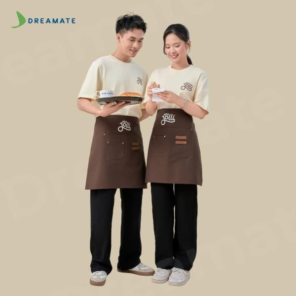 BST Áo thun trơn x tạp dề ngắn