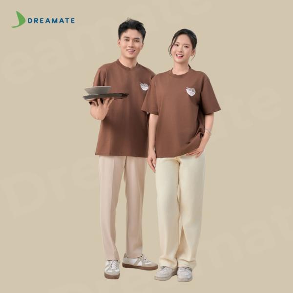 BST Áo thun trơn x tạp dề ngắn