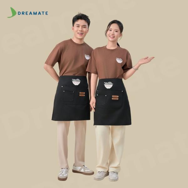 BST Áo thun trơn x tạp dề ngắn