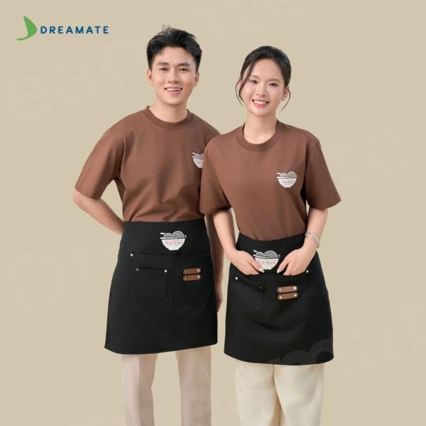 BST Áo thun trơn x tạp dề ngắn