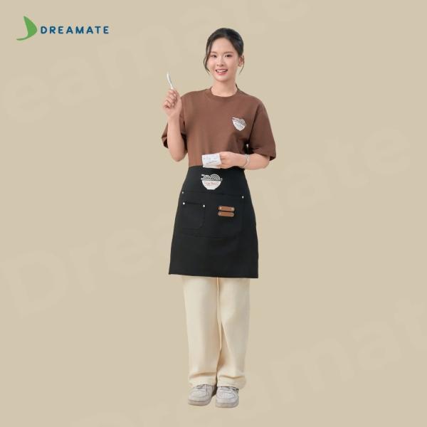 BST Áo thun trơn x tạp dề ngắn
