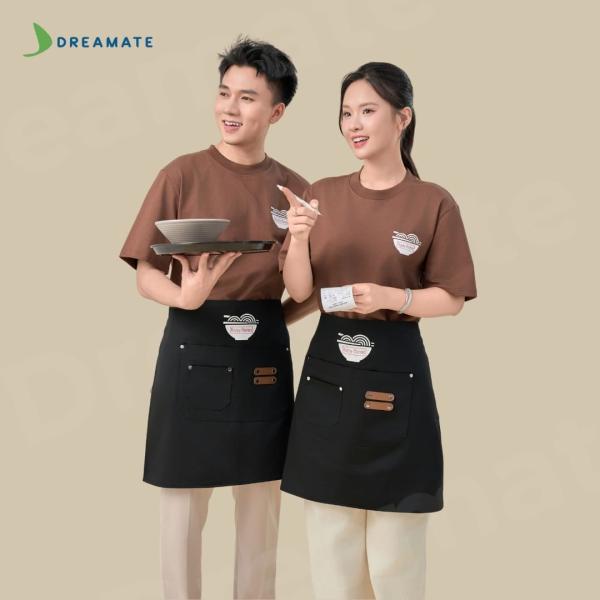 BST Áo thun trơn x tạp dề ngắn