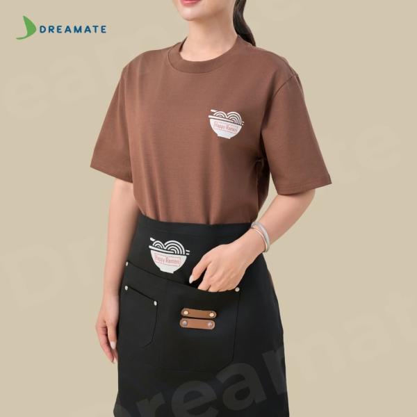 BST Áo thun trơn x tạp dề ngắn