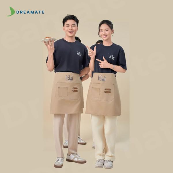 BST Áo thun trơn x tạp dề ngắn