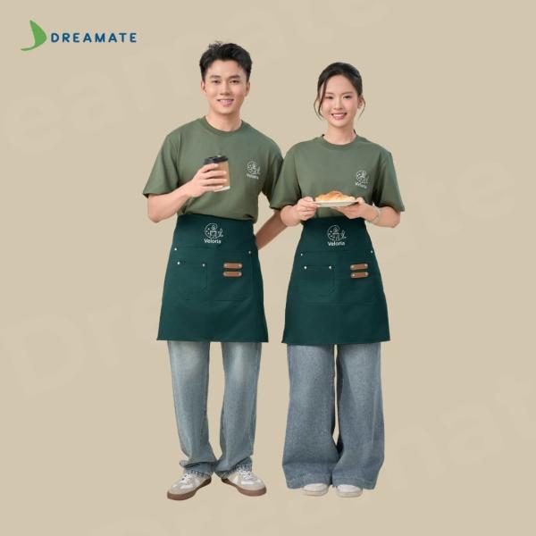 BST Áo thun trơn x tạp dề ngắn