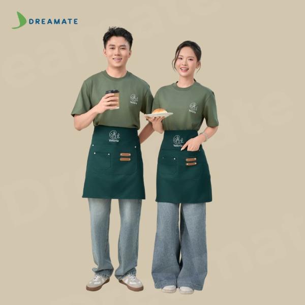 BST Áo thun trơn x tạp dề ngắn