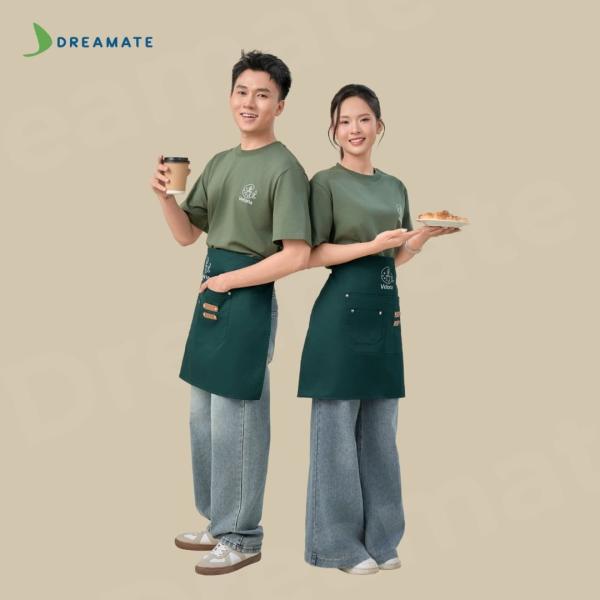 BST Áo thun trơn x tạp dề ngắn