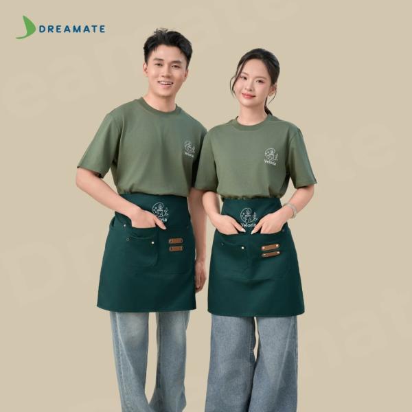 BST Áo thun trơn x tạp dề ngắn