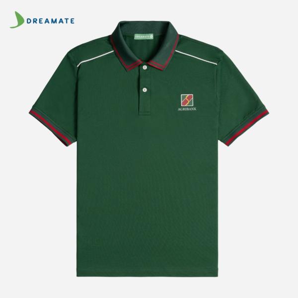 Áo polo đồng phục xanh phối đỏ Agribank