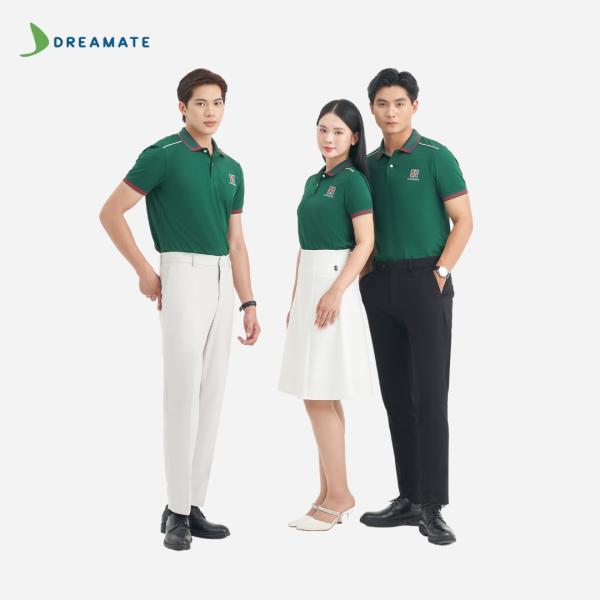 Áo polo đồng phục xanh phối đỏ Agribank