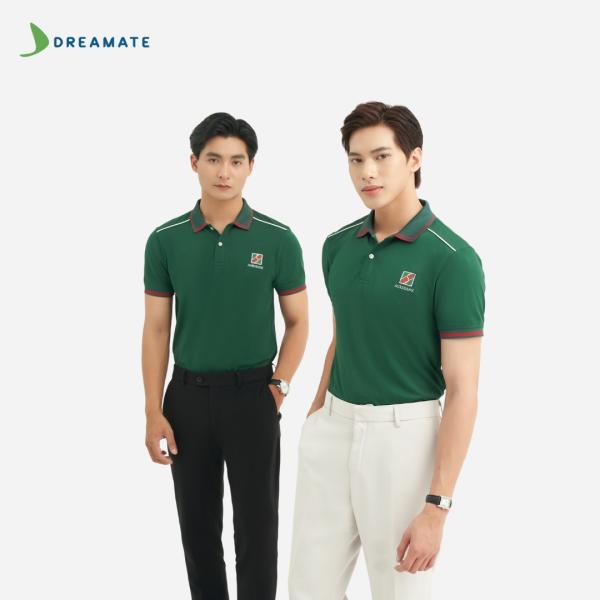 Áo polo đồng phục xanh phối đỏ Agribank