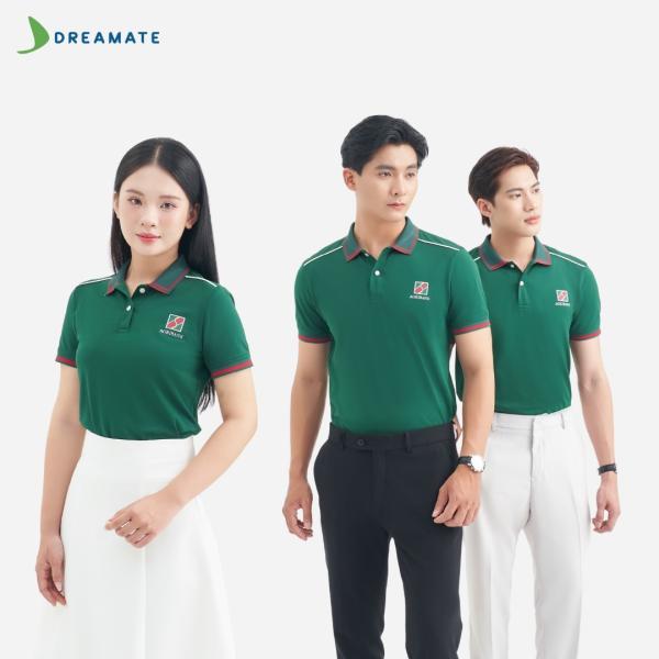 Áo polo đồng phục xanh phối đỏ Agribank