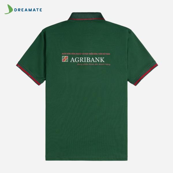 Áo polo đồng phục xanh phối đỏ Agribank