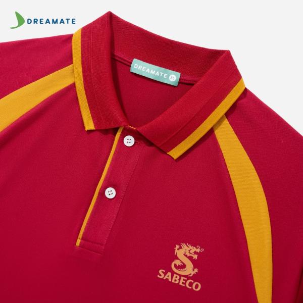 Áo polo đồng phục đỏ phối vàng Sabeco