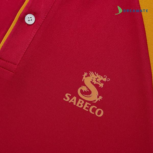 Áo polo đồng phục đỏ phối vàng Sabeco