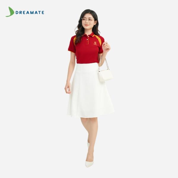Áo polo đồng phục đỏ phối vàng Sabeco