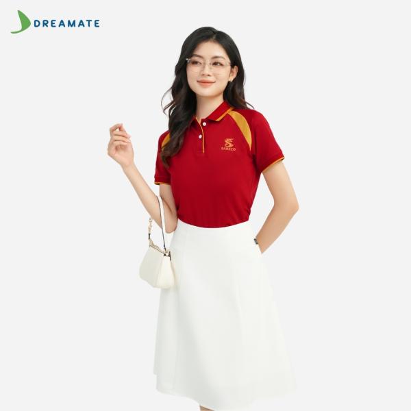 Áo polo đồng phục đỏ phối vàng Sabeco
