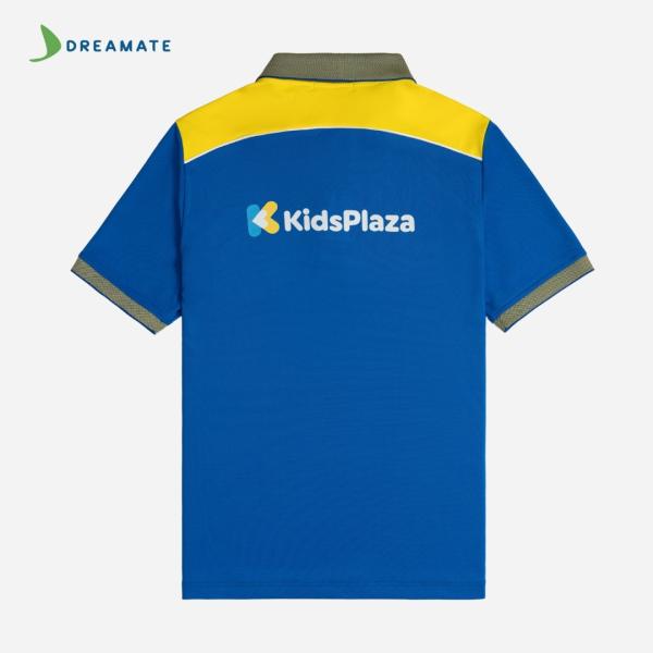 Áo polo đồng phục xanh phối vàng Kids Plaza