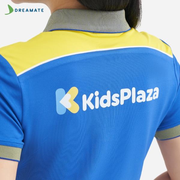 Áo polo đồng phục xanh phối vàng Kids Plaza