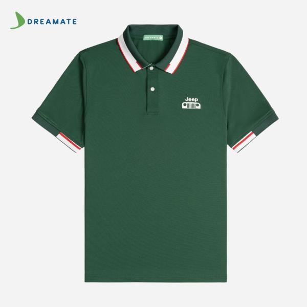 Áo polo đồng phục xanh trắng Jeep
