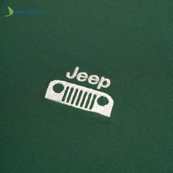 Áo polo đồng phục xanh trắng Jeep