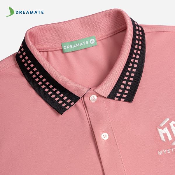 Áo polo đồng phục hồng phối đen Mysterise Fitness