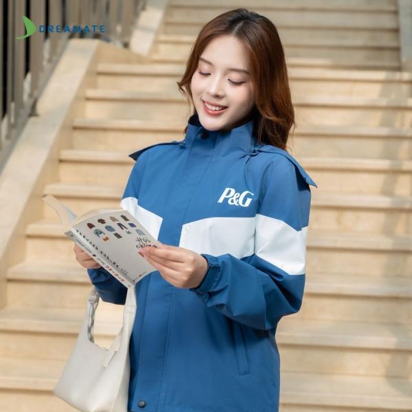 Áo khoác đồng phục P&G xanh trắng