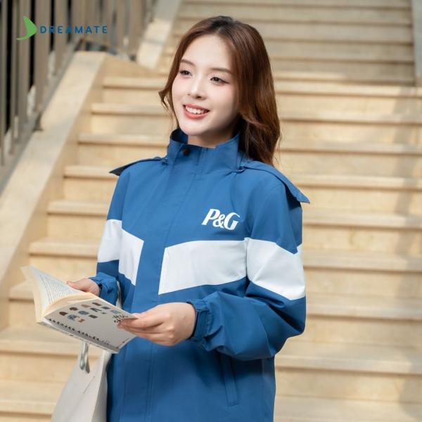 Áo khoác đồng phục P&G xanh trắng