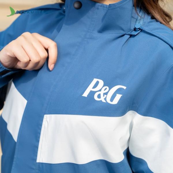 Áo khoác đồng phục P&G xanh trắng