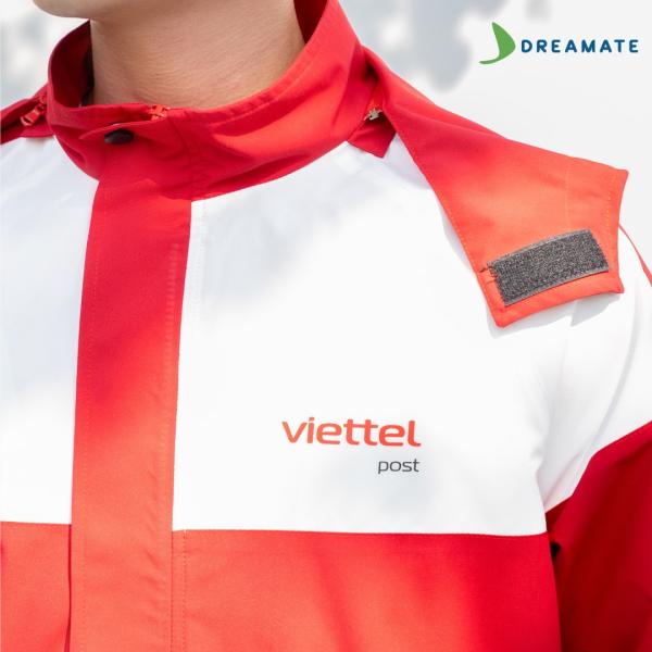 Áo khoác đồng phục đỏ trắng Viettel Post