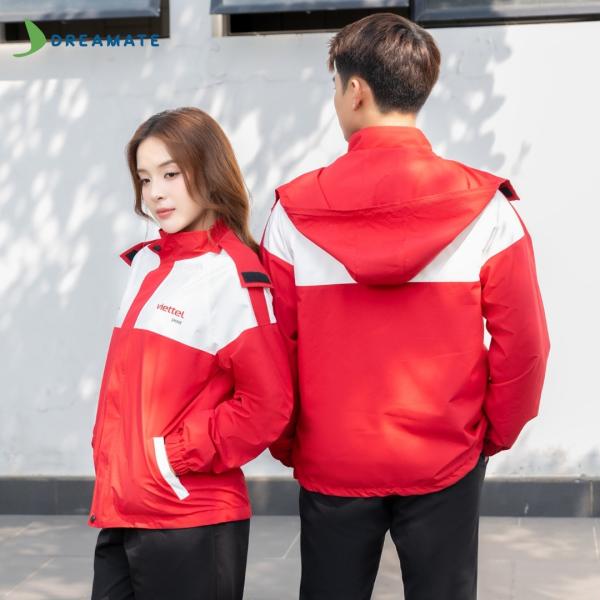 Áo khoác đồng phục đỏ trắng Viettel Post